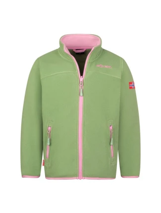 Trollkids Dievčenská športová fleecová bunda XT so zipsom zelená (415-353)