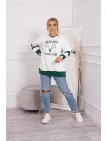 Zateplená mikina Malibu ecru+ tmavo zelená