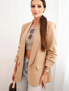 Elegantné sako s klopami ťavej farby