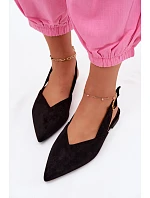 Balerínky so zlatou prackou Eco Suede Black Palerra