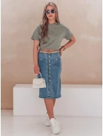 GUZIKOVA modrá midi džínsová sukňa FashionStreet CY0509