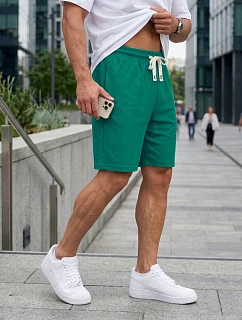 Pánske zelené teplákové šortky FashionStreet SX2635
