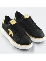 Čierno-zlaté šnurovacie tenisky sneakers s hviezdičkou (BB126A)