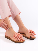Originálne dámske ružové ponožky na podpätku bez päty