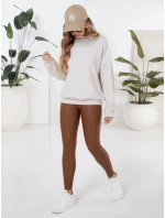 Dámske voskované hnedé legíny FashionStreet UY2725