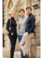 James Harvest Ashland Halfzip Unisex sveter s 1/4 zipsom 62.2515 šedá melírovaná
