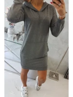 Šaty s kapucňou grafitové