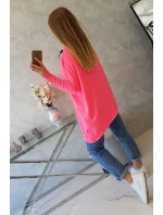 Oversize mikina s asymetrickými bokmi ružová neónová Oversize mikina s asymetrickými bokmi ružová neónová