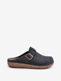 Kapcie Męskie Z Klamrą Klapki Profilaktyczne Inblu MT000012 Grafitowe