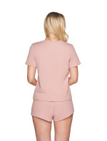Útulný pyžamový set: šortky a tričko, špinavo ružová - ružová