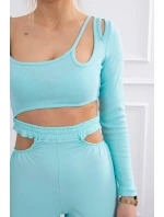 Súprava s blúzkou vo farbe mint