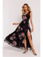 M781 Šifonové maxi šaty s rozparkom na nohách - model 1 M781 Šifonové maxi šaty s rozparkom na nohách - model 1