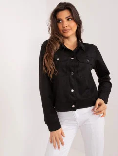 Dámska krátka bunda z brúsenej kože BA KR 2702.13 Čierna - FPrice