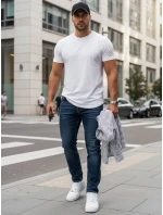 Pánske džínsy slim fit tmavomodré FashionStreet UX4479 Pánske džínsy slim fit tmavomodré FashionStreet UX4479