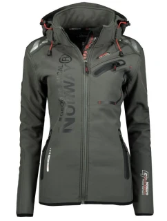 Geographical Norway Dámska softshellová bunda Reine Grey/Black Lady 007 (WU6099F/GN Grey/Black)