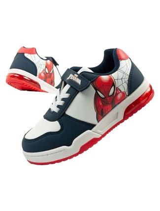 Leomil Detská športová obuv Spiderman Ľahké tenisky na suchý zips LED White