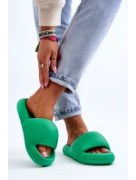 Lekkie Piankowe Damskie Klapki Na Platformie Zielone Milton