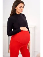 Dámske bavlnené tehotenské nohavice 19975 Červená - Kesi