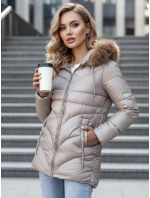 Dámska zimná bunda WINTERCHIC s kapucňou v ťavej farbe FashionStreet TY4438z