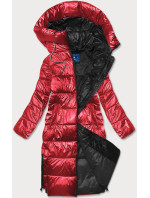 Červená dámska bunda s kontrastnými vsadkami (AG1-J9063)