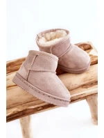 Dziecięce Ocieplane Botki Śniegowce Jasnobeżowe Gooby