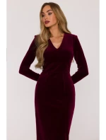 M889 Zamatové bodycon šaty - bordové M889 Zamatové bodycon šaty - bordové