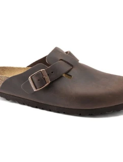Birkenstock Boston Habana dámske/pánske žabky z olejovanej kože regular wide (0860131)