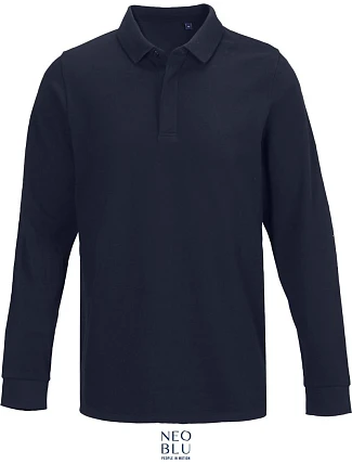 NEOBLU Owen LSL Men Pánske polo s dlhým rukávom z hrubého piké 24.4396 night blue