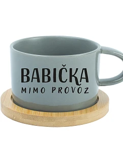 BABIČKA MIMO PROVOZ – sivý hrnček Makronka 200 ml