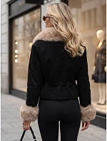 Dámska zimná bunda s kožušinou, čierna, FashionStreet TY5703 Dámska zimná bunda s kožušinou, čierna, FashionStreet TY5703