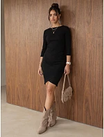 Dámske bavlnené pruhované minišaty, čierne, FashionStreet EY2695 Dámske bavlnené pruhované minišaty, čierne, FashionStreet EY2695