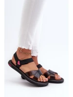 Pachnące Sandały Na Płaskiej Podeszwie ZAXY JJ285011 Czarne