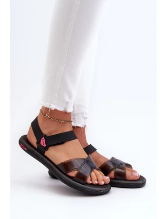 Pachnące Sandały Na Płaskiej Podeszwie ZAXY JJ285011 Czarne