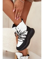 Dámske snežnice Big Star so zipsom - White/Black