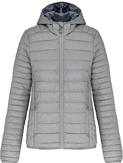 Kariban K 6111 Ľahká dámska prešívaná bunda s kapucňou 20.6111 marl silver