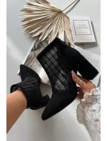 Botki Damskie Na Słupku Z Siateczką D&A LZ52-944 Czarne