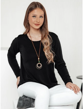 Dámska blúzka LUCERIA s príveskom čierna FashionStreet RY2674 Dámska blúzka LUCERIA s príveskom čierna FashionStreet RY2674