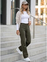 Dámske džínsy s pravidelným strihom a vysokým pásom, zelené, FashionStreet UY3093 Dámske džínsy s pravidelným strihom a vysokým pásom, zelené, FashionStreet UY3093