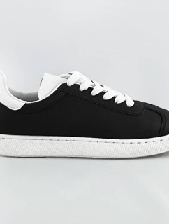 Čierno-biele šnurovacie dámske sneakersy (BF-025)