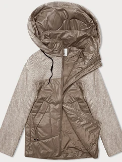 Voľná bunda s odnímateľnou kapucňou Vaston camel-melange (SJ218-036#)
