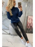 Polovičný sveter s rolákom tmavo modrý