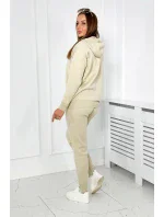Sveter set Mikina + Nohavice tmavo béžová