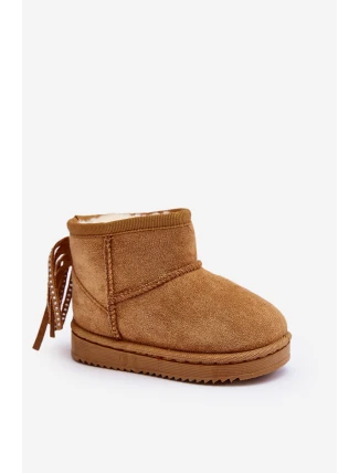 Dziecięce Ocieplane Botki Śniegowce Z Frędzlami Camel Mikyla