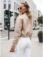 Dámska kožená bomber bunda SANTOL béžová FashionStreet TY4339