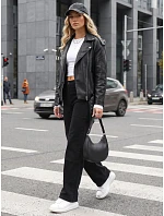 Dámske džínsy s vysokým pásom a regular fit, čierne, FashionStreet UY3094 Dámske džínsy s vysokým pásom a regular fit, čierne, FashionStreet UY3094