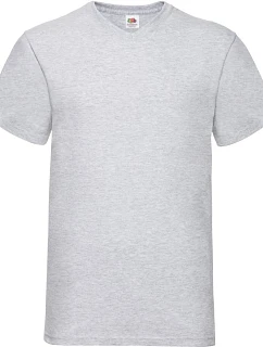 Tričko Fruit of the Loom Valueweight s výstrihom do V 16.1066, melírovaná šedá