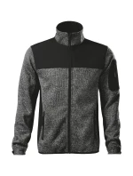 Príležitostná softshellová bunda pánska pletená šedá