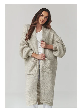Svetr na zapínanie, model 231017 Makadamia Svetr na zapínanie, model 231017 Makadamia