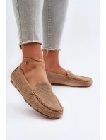 Damskie Zamszowe Mokasyny Ciemnobeżowe Ranica