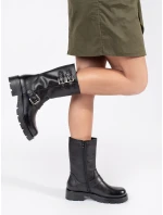 Praktické čierne dámske členkové topánky na platforme Praktické čierne dámske členkové topánky na platforme